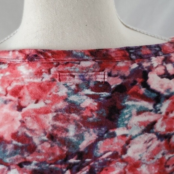 Simply Vera Vera Wang Scoop Blouse long sleeve Multicolor floral Size XL - Picture 3 of 7